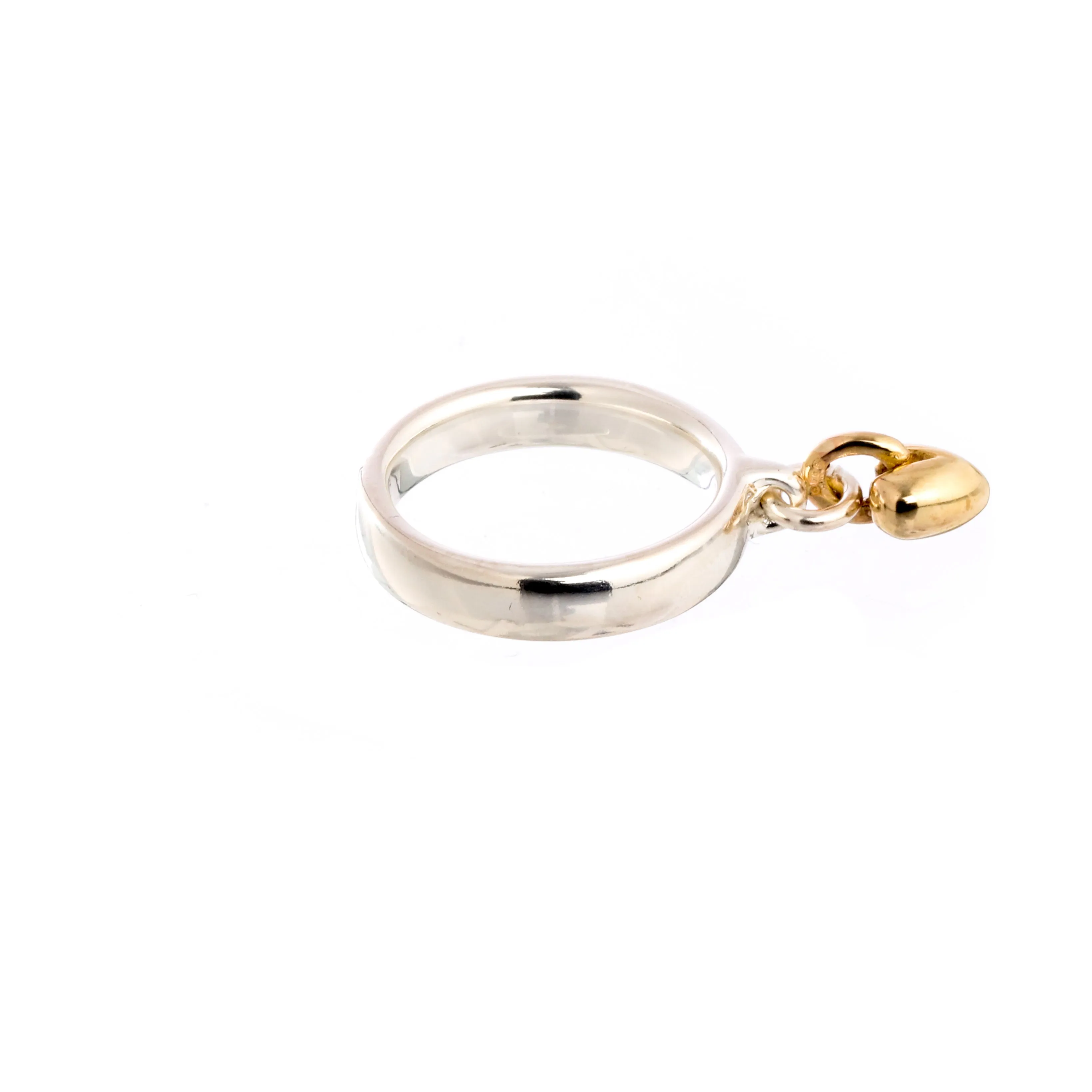 Sweetheart Silver & Gold Charm Ring