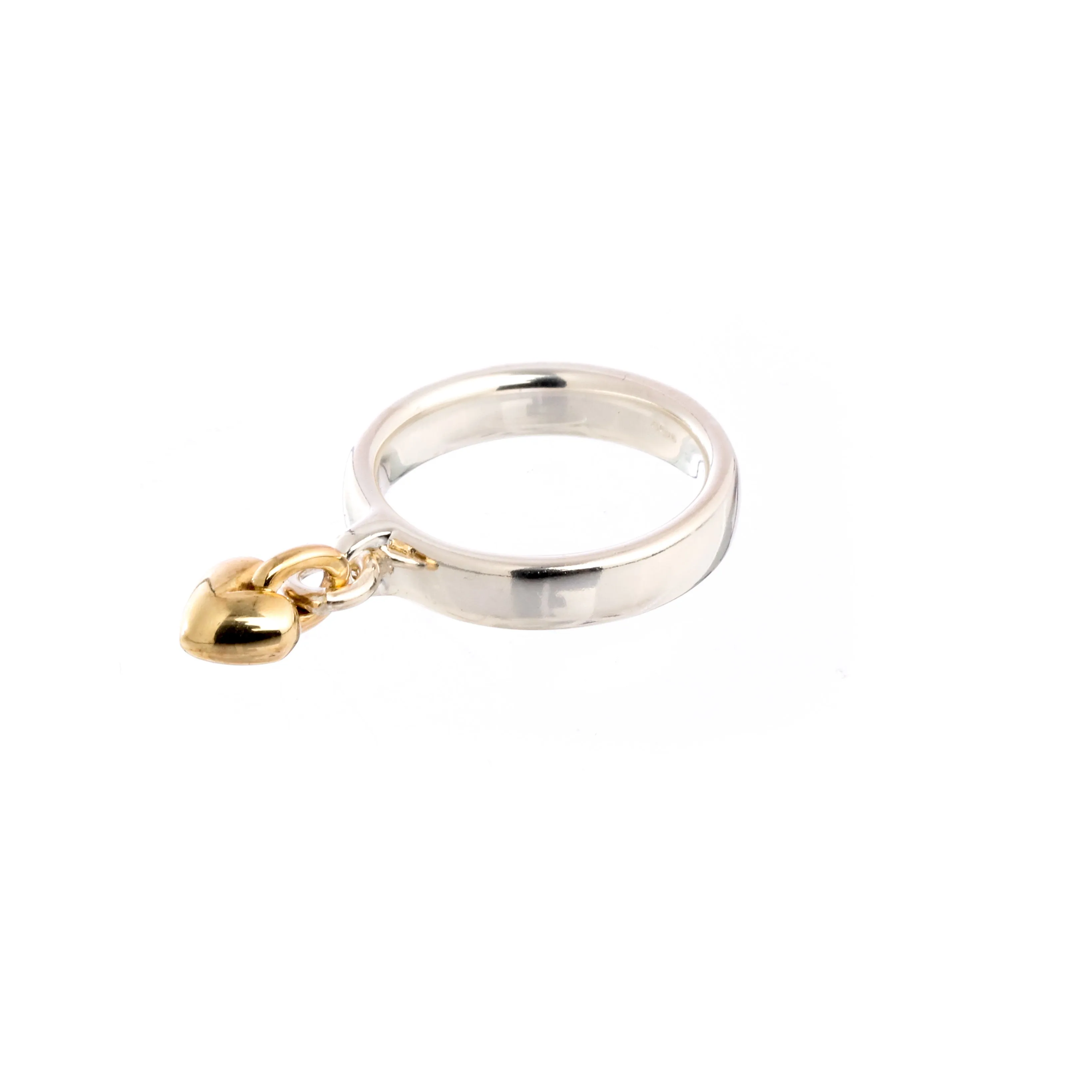 Sweetheart Silver & Gold Charm Ring