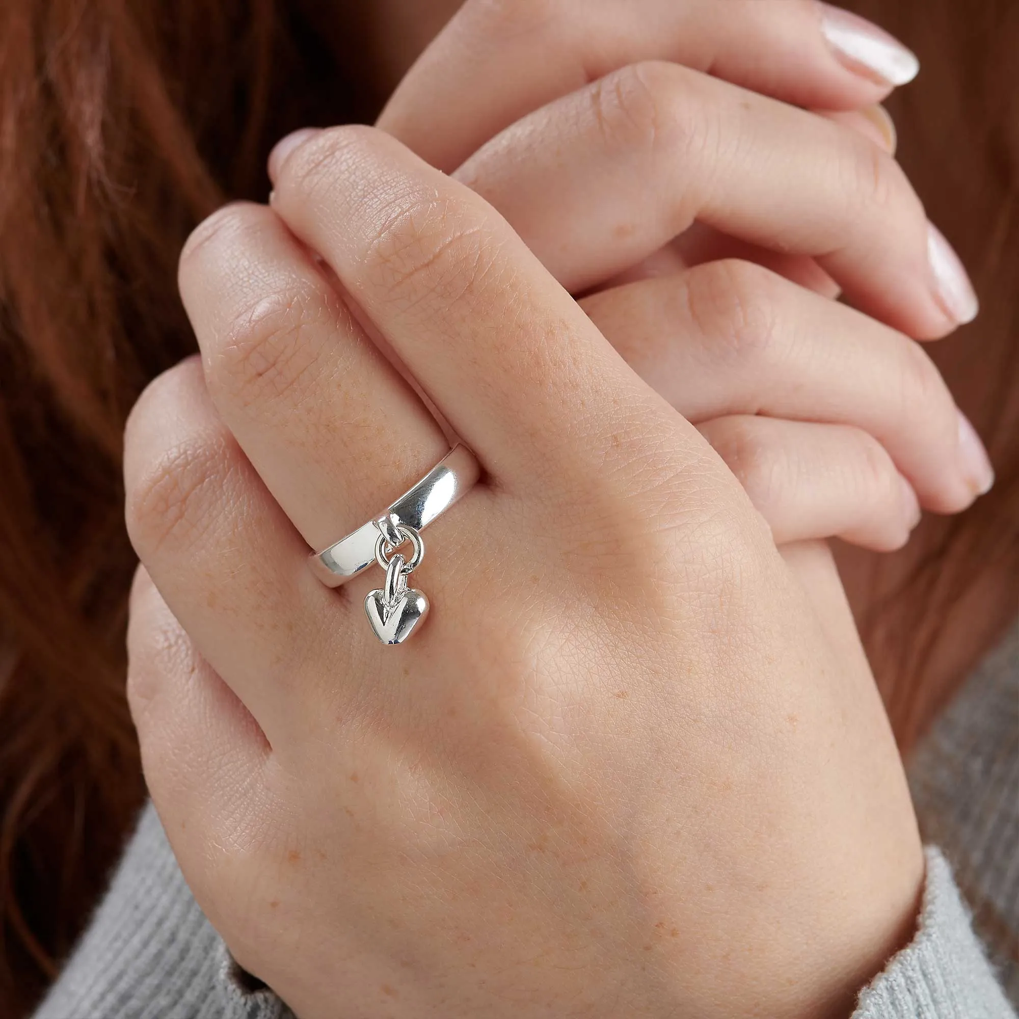 Sweetheart Silver Charm Ring