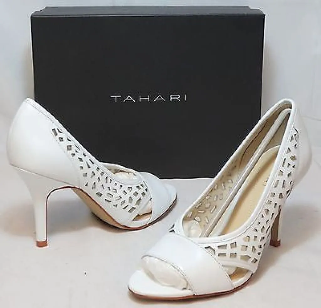 TAHARI Women's Liquorice Pumps - White/Clear - Multi SZ - NIB - MSRP $99