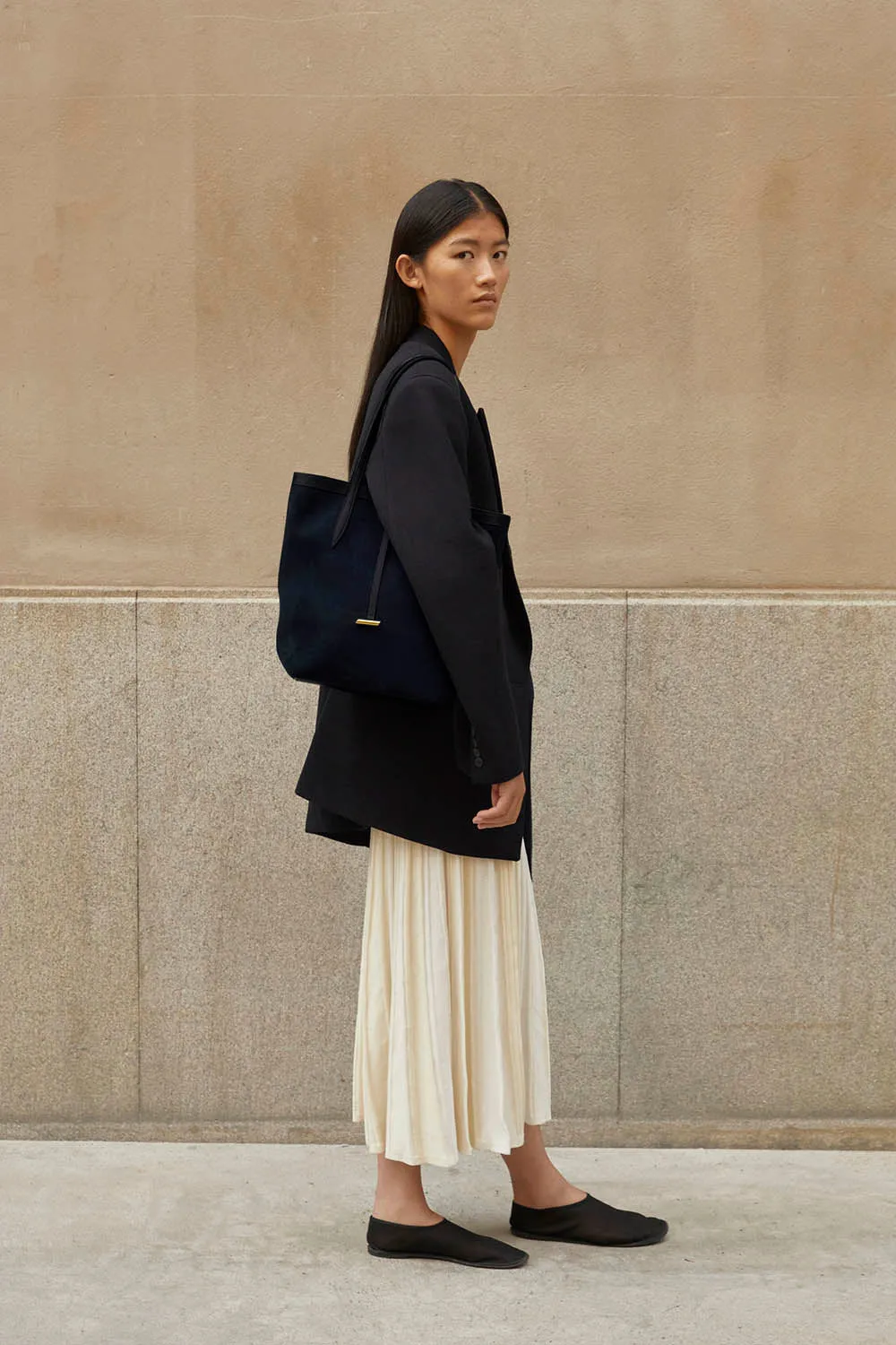 Tall Sprout Tote Navy Suede