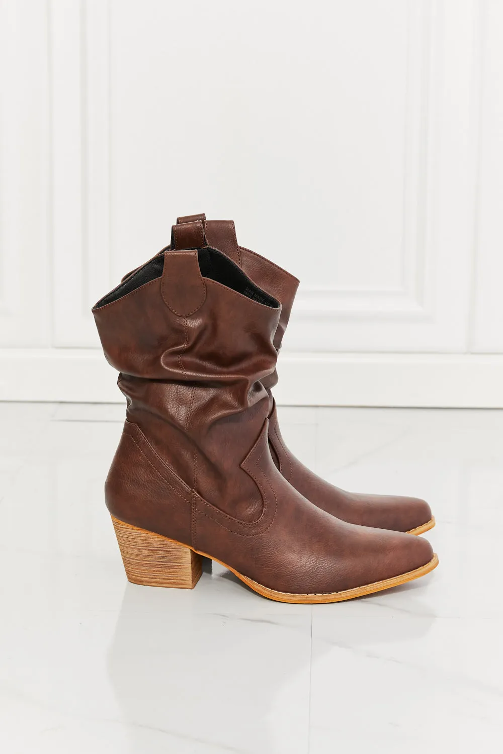 Texas Scrunch Brown Cowboy Boots