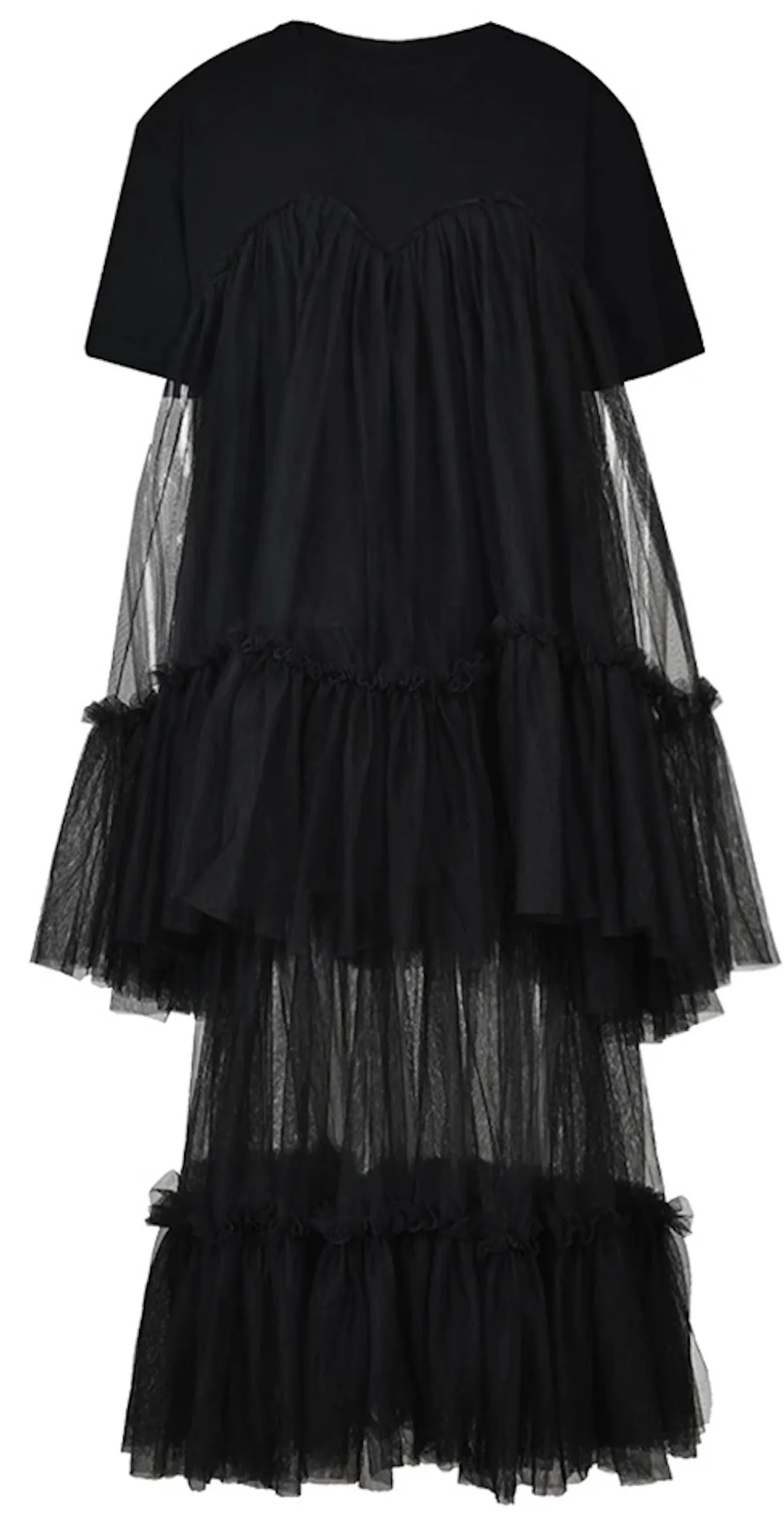 Tulle Trim Knit Dress